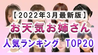 お天気キャスター人気ランキング TOP20 【2022年3月】