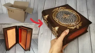 DIY🌸Cardboard box book🌸Книга-шкатулка из картона 🌸