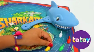 Totoykids brincando com jogo do Tubarão 🦈 que come Peixes 🐙🐠🐟!!! Meninos vs Meninas!!!