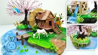 Hot Glue Waterfall mini House BuildingTutorial - Hot Glue NOVA Craft