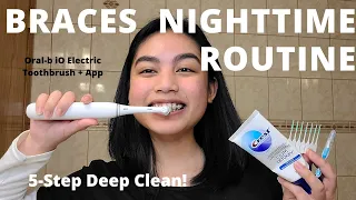 Braces Night Routine-Using Oral-B iO & Waterpik/ Morning Routine Included/ 5-Step Deep Clean #braces