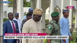 Moment President Tinubu Arrives Villa After Supreme Court's Landmark Judgment