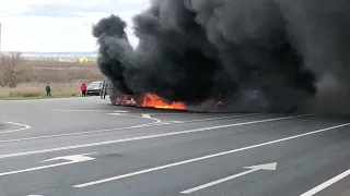 Видео 376 горит комбайн Михайловский район