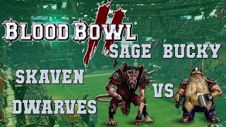 Blood Bowl 2 - Skaven (the Sage) vs Dwarves (BuckyzMoon; video chat) - world cup q-final practice