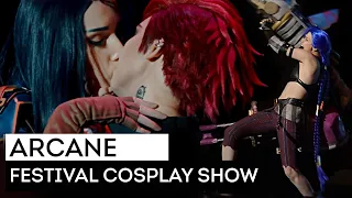 ARCANE | VI, Jinx, Caitlyn, Powder cosplay show