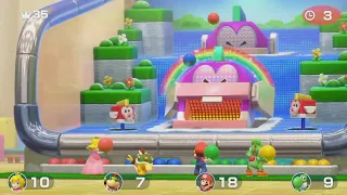 Super Mario Party Whomp's Domino Ruins (Mario vs Yoshi vs Bowser Jr. vs Peach)