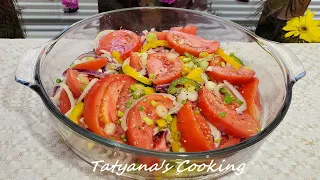 Закуска из ПОМИДОРОВ Улетает как семечки 🍅Tomato Salad!