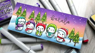 Holiday Card Series 2021 - Day 1 - Snowy Slimline Scene