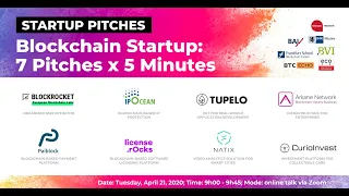 Blockchain Startup Pitches: 7 Startups x 5 Minutes (Online Pitches)