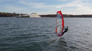 Windfoiling / Windsurfing on the River Stour / Dredger by Wrabness - DJI Mini 2