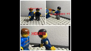 LEGO Stop motion 2 minute vs 10 minute vs 1 hour fight scene challenge!!