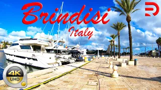 Brindisi - Italy | A Winter Walk Along The Waterfront Harbor | 4K - [UHD]