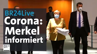 BR24Live: Merkel, Söder und Müller informieren über Corona-Lage | BR24