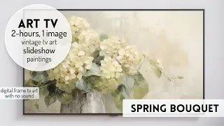 Vintage Spring Floral TV Art Gallery Slideshow Screensaver, 4K TV Wall Art Slideshow Hydrangeas