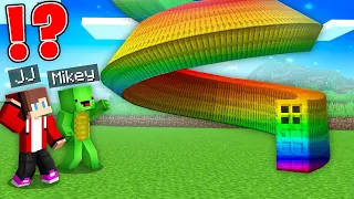 JJ and Mikey Found SPIRAL RAINBOW DOOR in Minecraft Maizen!