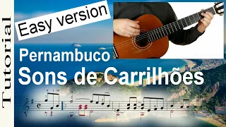 Sons de Carrilhões - Easy version - Guitar Tutorial (score & TAB)