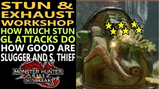 Monster Hunter Rise Sunbreak - Stun And Exhaust Effects Tested For Gunlance Slugger & Stamina Thief