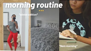 SPEND THE MORNING WITH ME 💗 *9am realistic winter morning routine* at-home workout & journaling