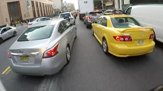 NYC Cycling Canal Street during Evening Rush Hour [Raw Version] (Lane Filtering/Splitting)