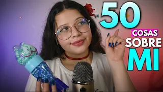 ASMR en ESPAÑOL🤫susurros MUY cerca del MICROFONO🎙✨ 50 COSAS sobre MI -😏 Vivalen ASMR