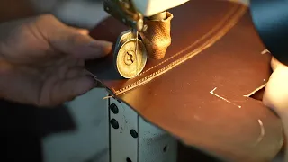 How Chinese shoe craftsmen make tooling boots by hand using storm stitching