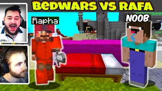 Cel Mai NOOB JUCATOR de BEDWARS vs iRaphahell in Minecraft!