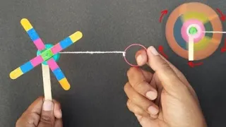 How to make a fan with ice cream sticks | Easy ice cream stick toy