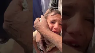 Palestinian boy cries for parents after Israeli airstrike in Gaza #shorts