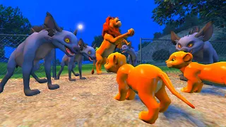 The hyenas want to kill Simba's puppies and Simba comes to the rescue at the last minute (Cinematic)