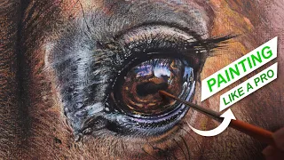 How to Paint a Realistic Horse Eye | Detailed Animal Eye Painting for BEGINNERS