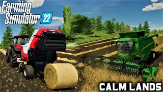 МОЛОТЬБА ОВСА И ТЮКОВАНИЕ СОЛОМЫ | Farming Simulator 22 Calm Lands Timelapse - #3