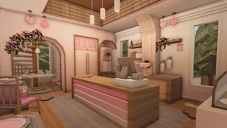 Building a Pink Valentines Cafe in Bloxburg w/ Anix & Faulty