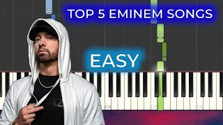 TOP 5 EMINEM SONGS - EASY Piano Tutorial