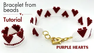 How to Make Purple Heart Beaded Bracelet: Expert Guide #miyuki #tutorialvideo #beadingtutorial