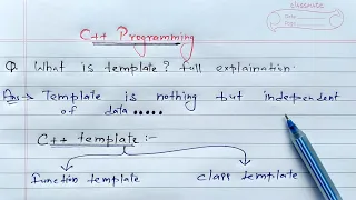 Template in c++ | function template in c++ | class template in c++