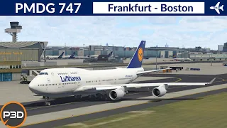 [P3D v5.3] PMDG 747-400 Lufthansa | Frankfurt to Boston | VATSIM Full flight