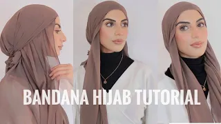 Hijab -Bandana  Tutorial | Only using Chiffon scarf 🧕