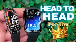 XIAOMI Head To Head Mi Band 8 vs Smart Band 8 Pro | Inbuilt GPS vs Clip on | Huge AMOLED Displays