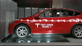 Tesla model Y crash test, slip test, test results.