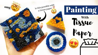 I tried painting with tissue papers 😱 | Tissue paper Art 😍 | The Art Feed