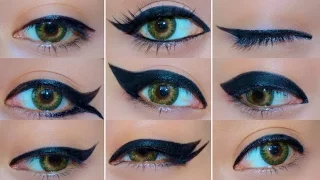 9 Different Eyeliner Looks | EASY Eyeliner Tutorial for Beginners | How to do eyeliner