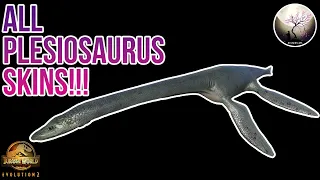 ALL PLESIOSAURUS SKINS SHOWCASE!!! [4K] - Jurassic World Evolution 2