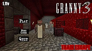 Granny 3 Train Escape Nightmare mode Minecraft Gameplay