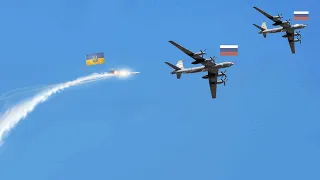 Scary moment! Two Russian strategic bomber and missile platform were shot down by anti-air missiles.