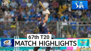 Mumbai Indians vs Lucknow Super giants 67th T20 Full highlights | MI vs LSG 67th T20 MATCH | 2024