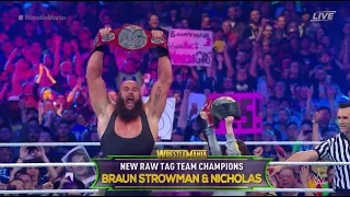 Braun Strowman Wins The RAW Tag Team Championships | WRESTLEMANIA 34