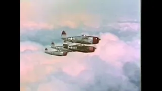 377th Squadron's Combat Pilots Flying P-47 Thunderbolts