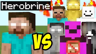 Herobrine vs all creepypasta mobs in minecraft part 12