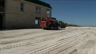 Crews begin sand stockpiling for future berm project on Fort Myers Beach