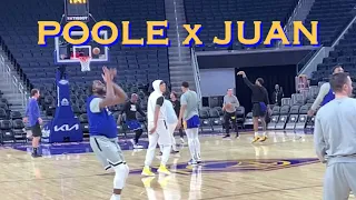 📺 Jordan Poole x Juan Toscano-Anderson workout/threes @ Warriors morning shootaround b4 LA Clippers